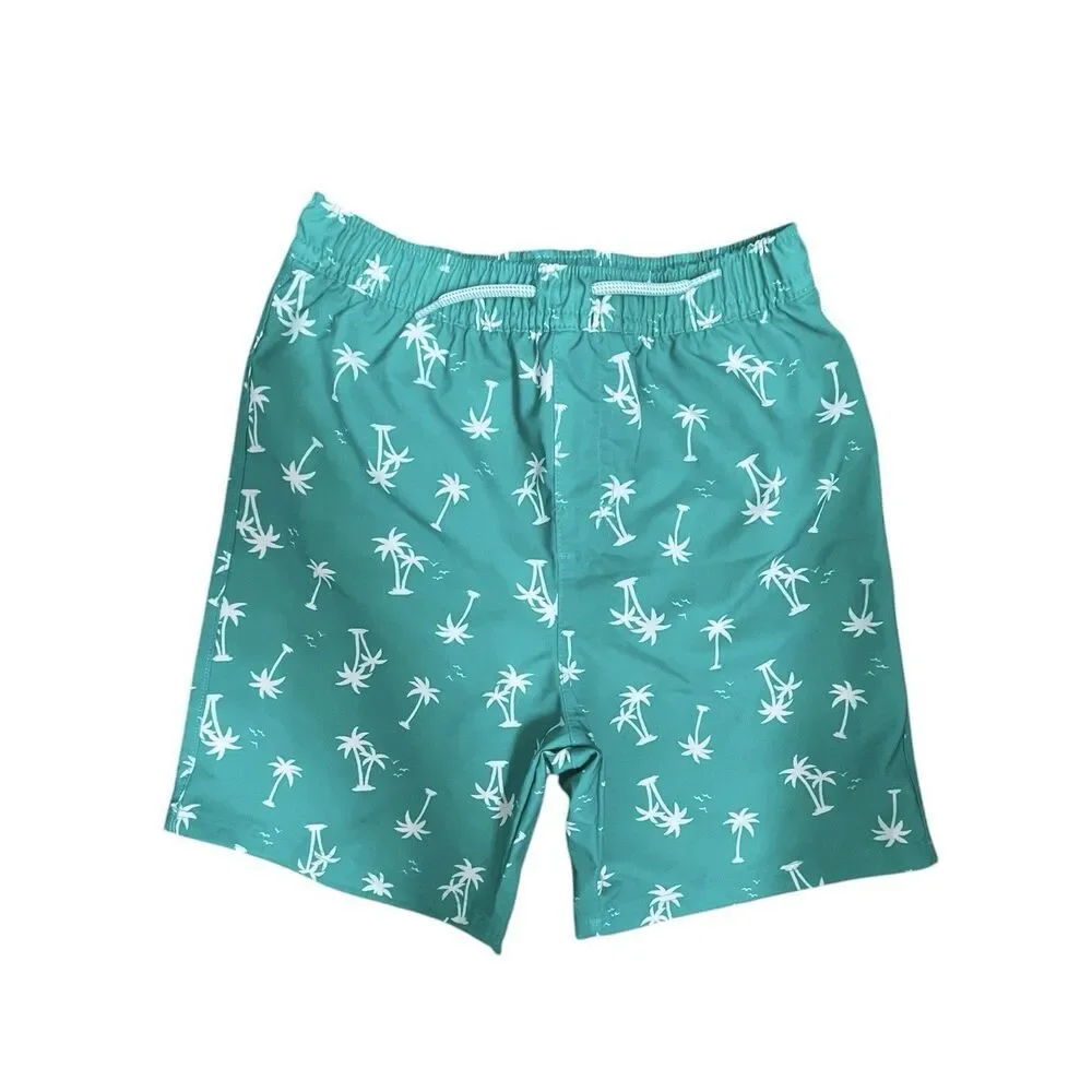 Wonder Nation Green Palm Tree Swim Trunks Shorts Kids Size 5T
